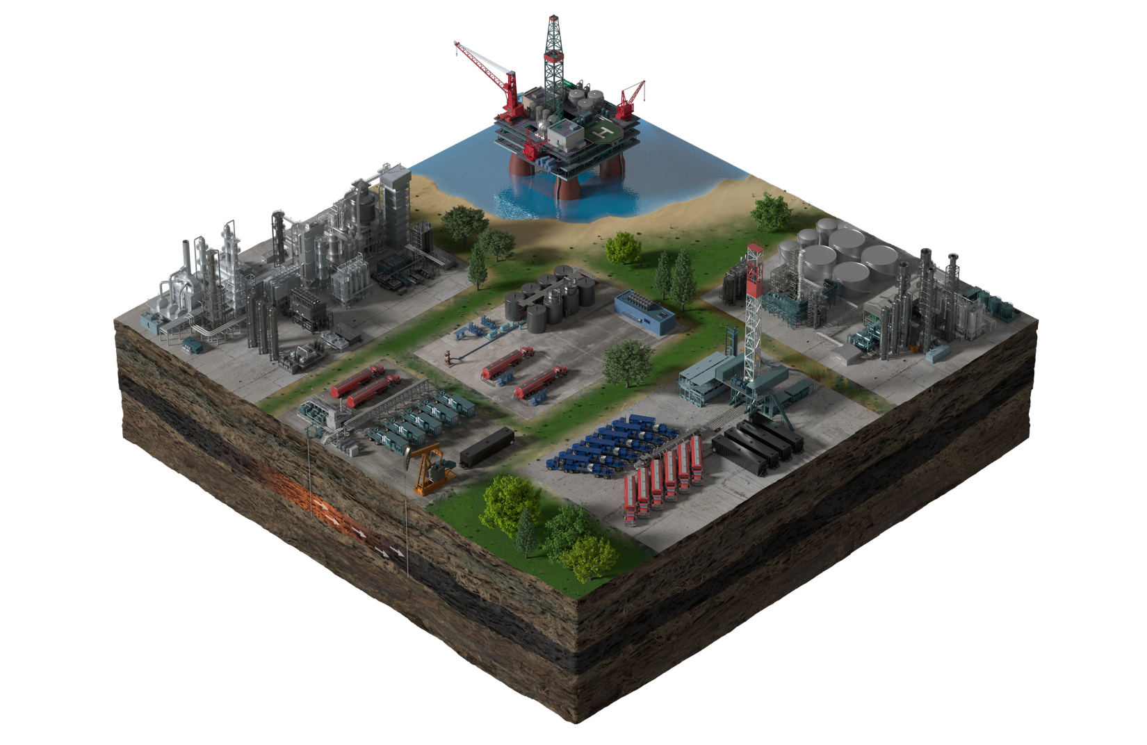 Oil & Gas Operations Illustration