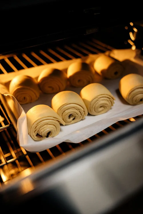 Pastries baking in the oven