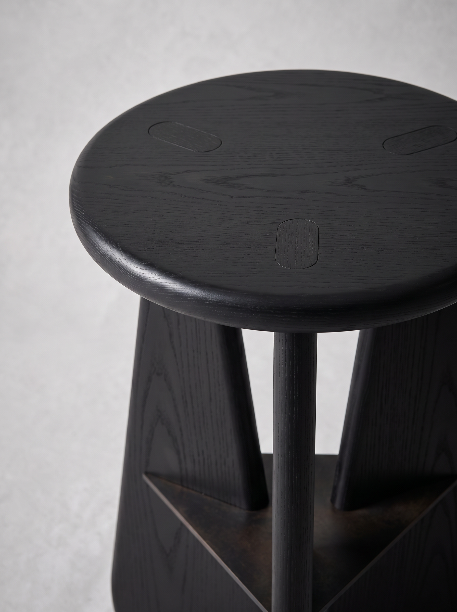 Slash Works Object 02 — seat from above, showing the three inset joints