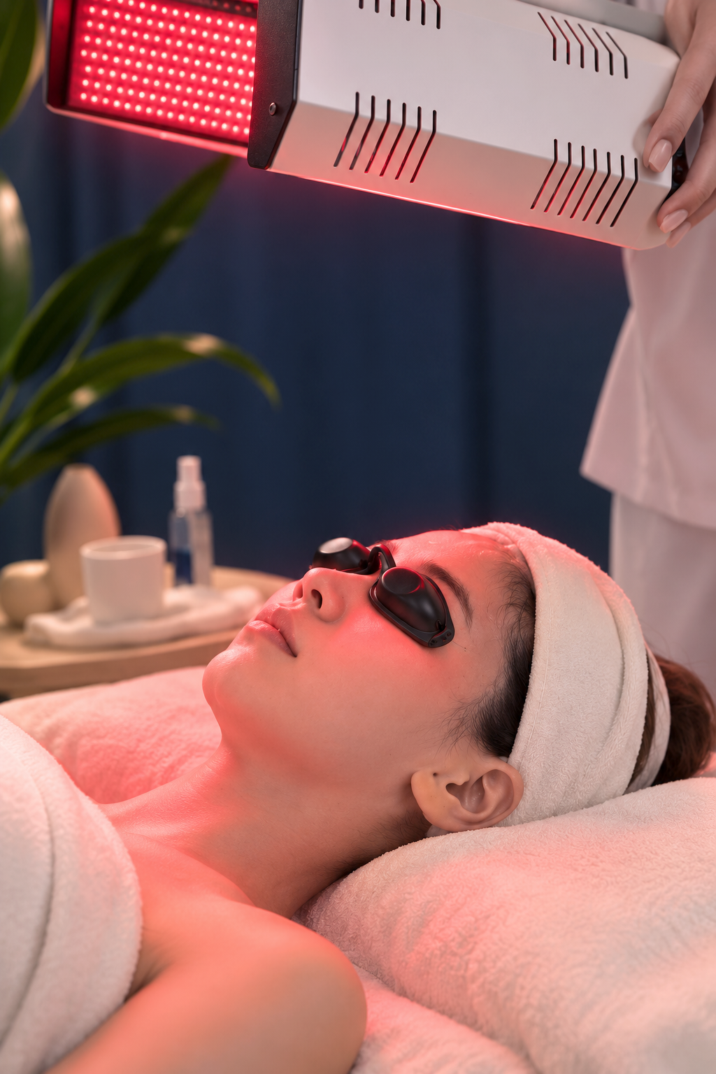 Light-supported finishing stage after facial contouring