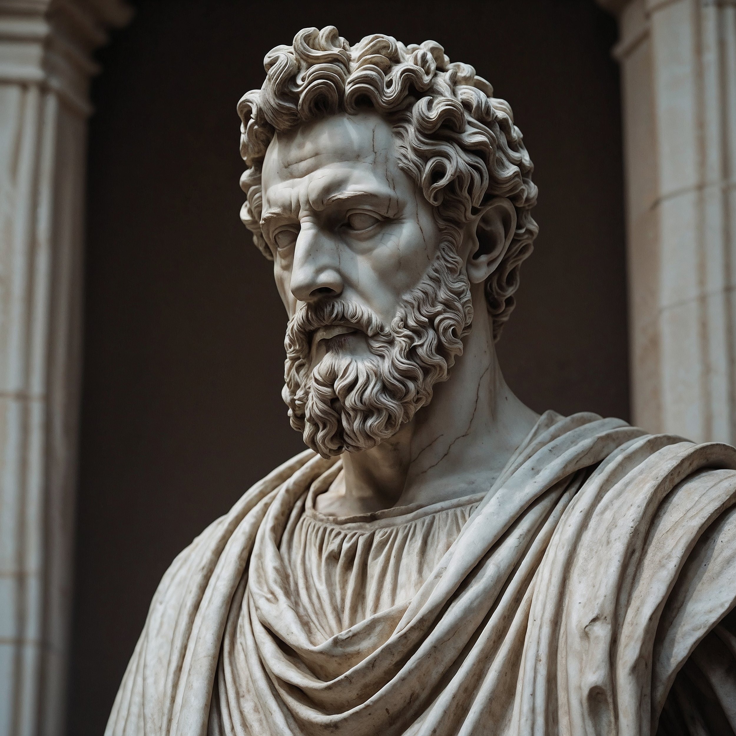 Statue of Marcus Aurelius, Roman emperor and Stoic philosopher.