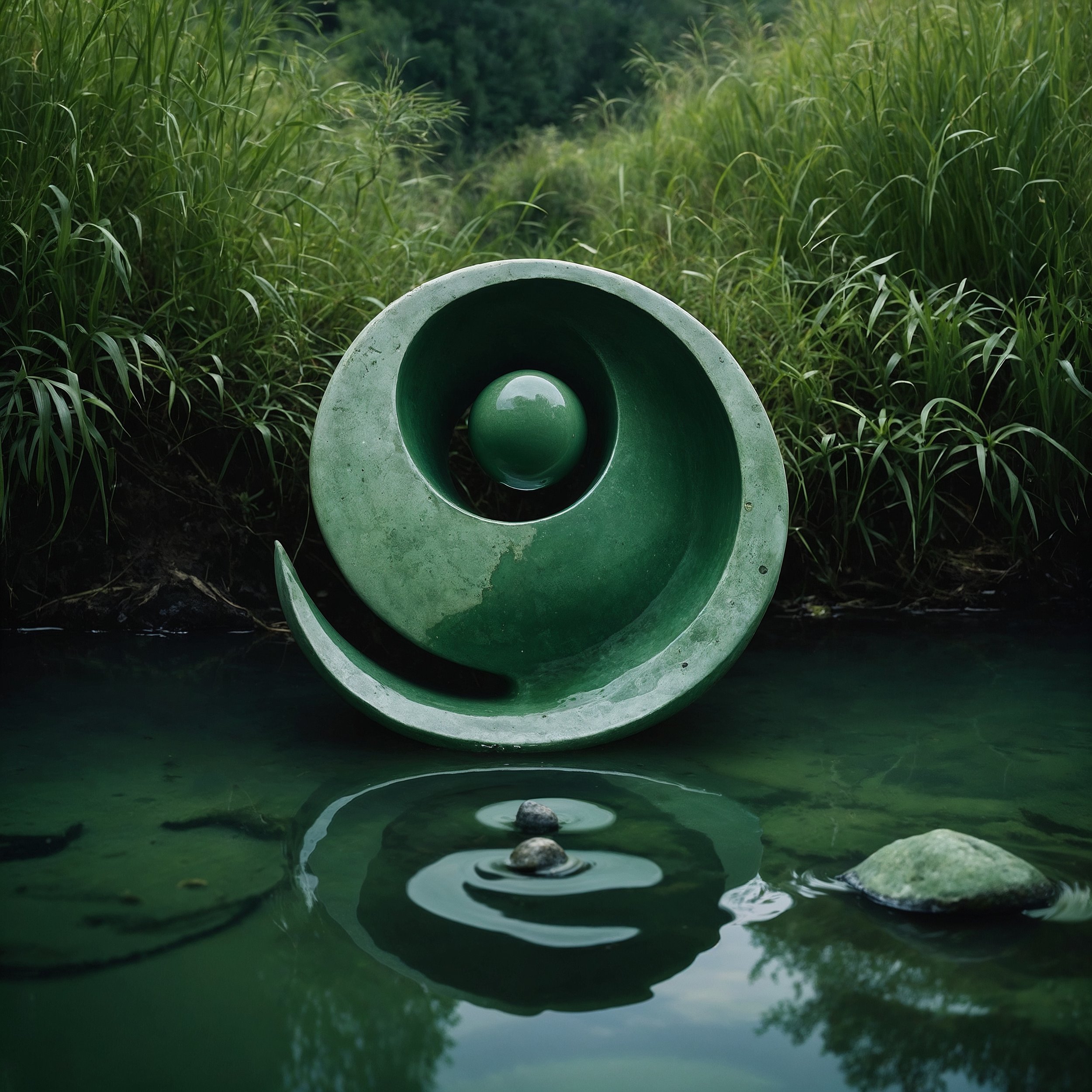 A balanced scene with a subtle Yin-Yang symbol, representing harmony between action and acceptance in Staoicism.