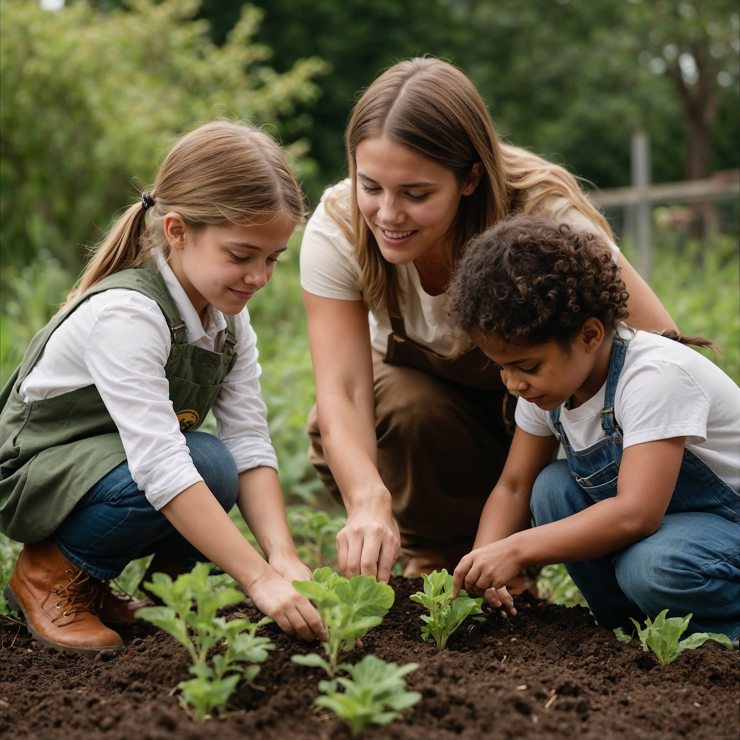A visual representation of hands-on sustainability education, reflecting the Staoic principle of fostering eco-harmony through direct experience and learning.