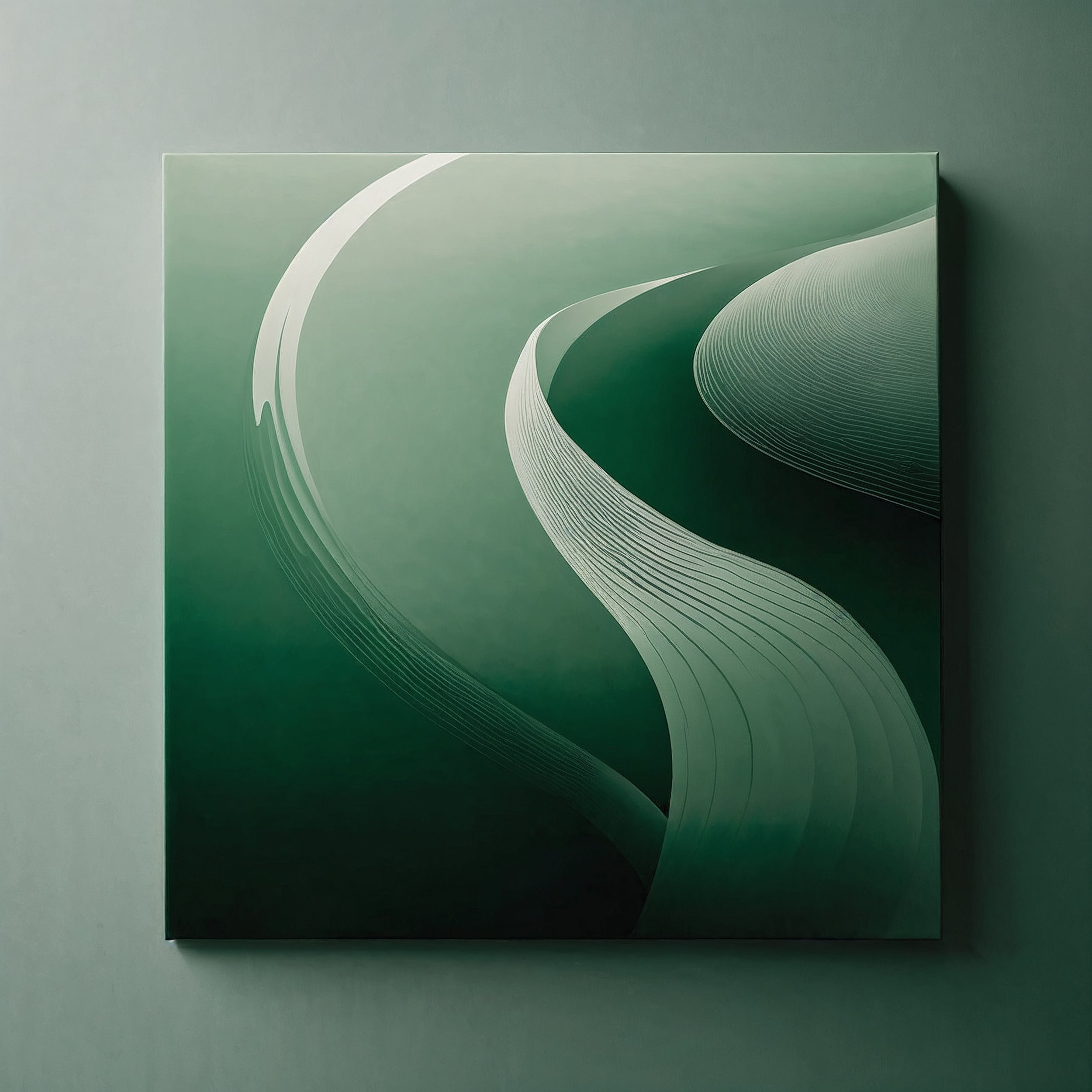 An abstract, interlocking design representing balance and flow in Staoicism, using modern, fluid shapes for a unique visual appeal.