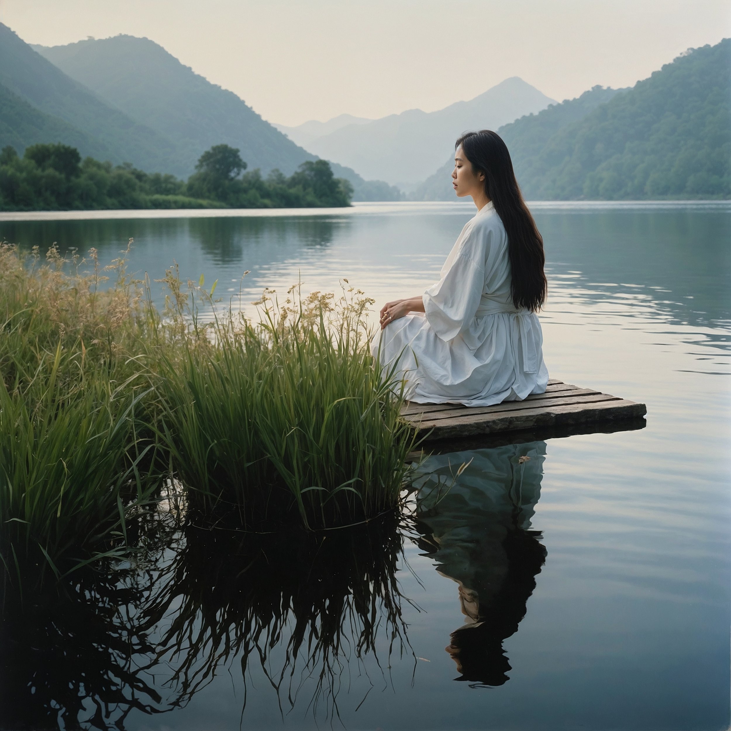 Staoicism Wu Wei Calm Action Lake Scene
