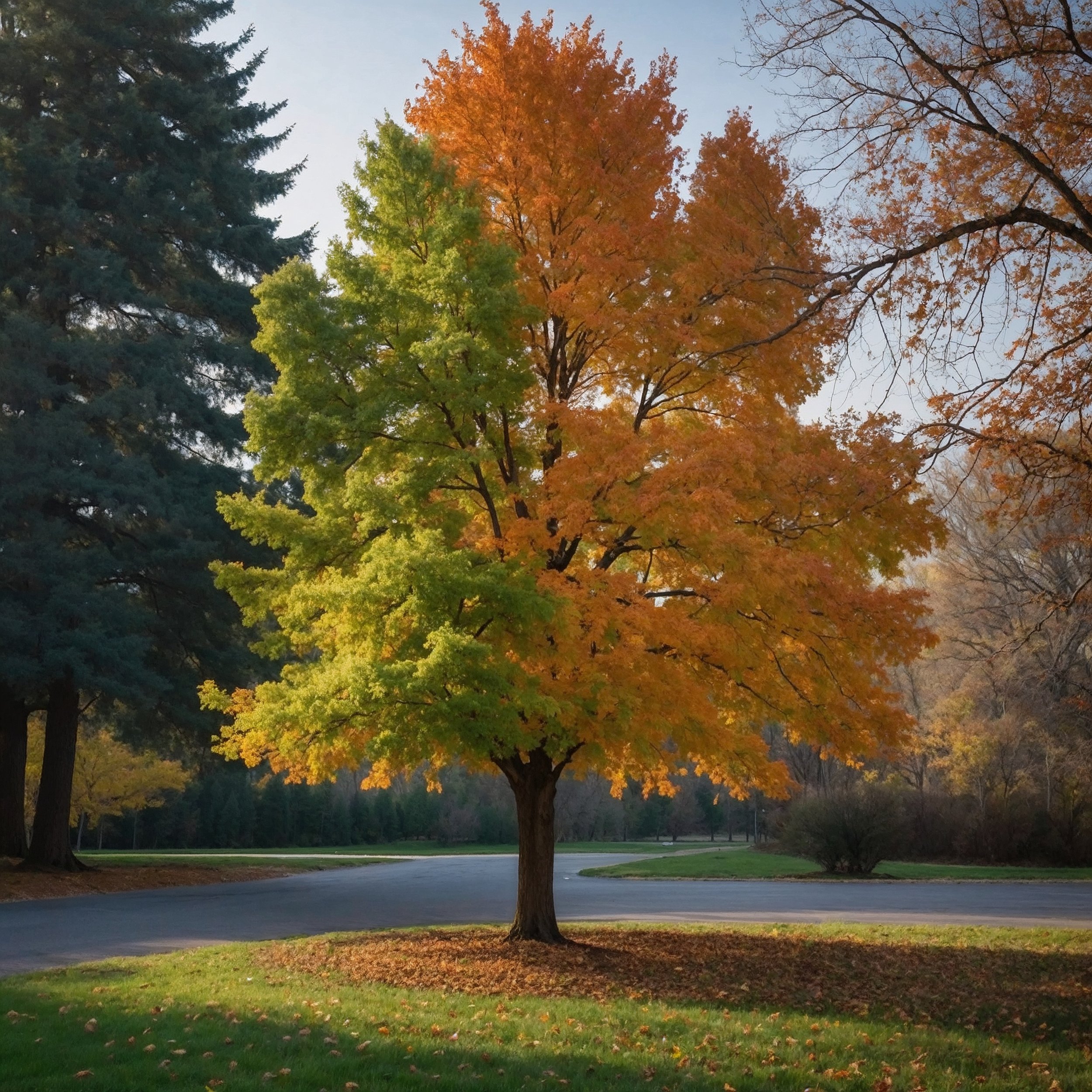 A serene visual illustrating the practice of aligning daily rhythms with nature’s seasonal shifts, reflecting the Staoic principle of harmony with the flow of time.