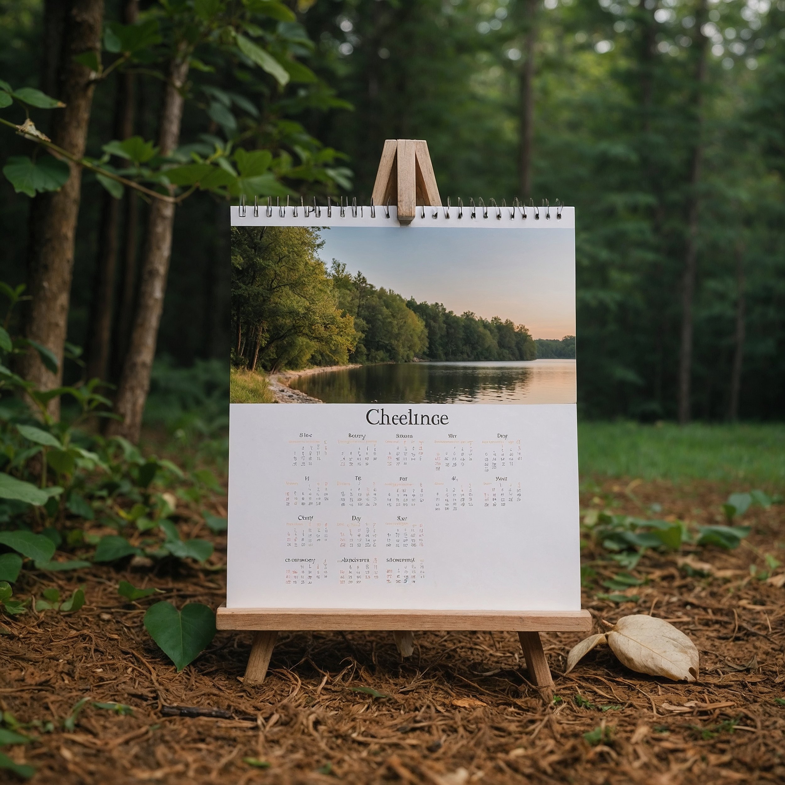 A visually engaging representation of a seven-day nature-alignment challenge, encouraging mindful connection with the environment through Staoic practices.