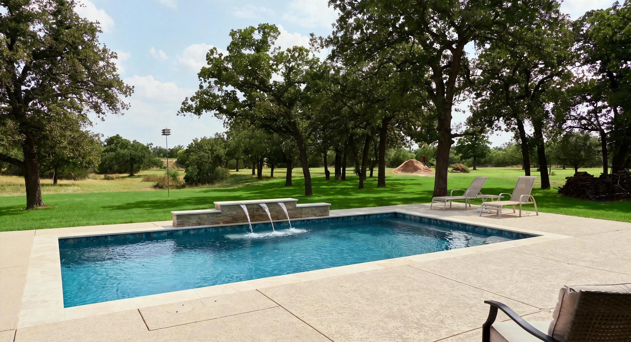 Pool with Hill Country field views — Kingsland Texas