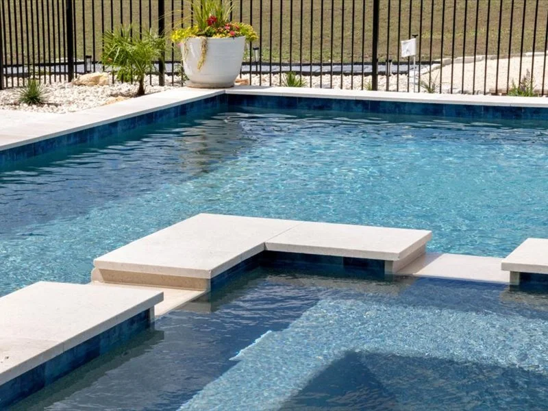 9x6ft sun ledge with pool entry — Grosso residence Salado TX