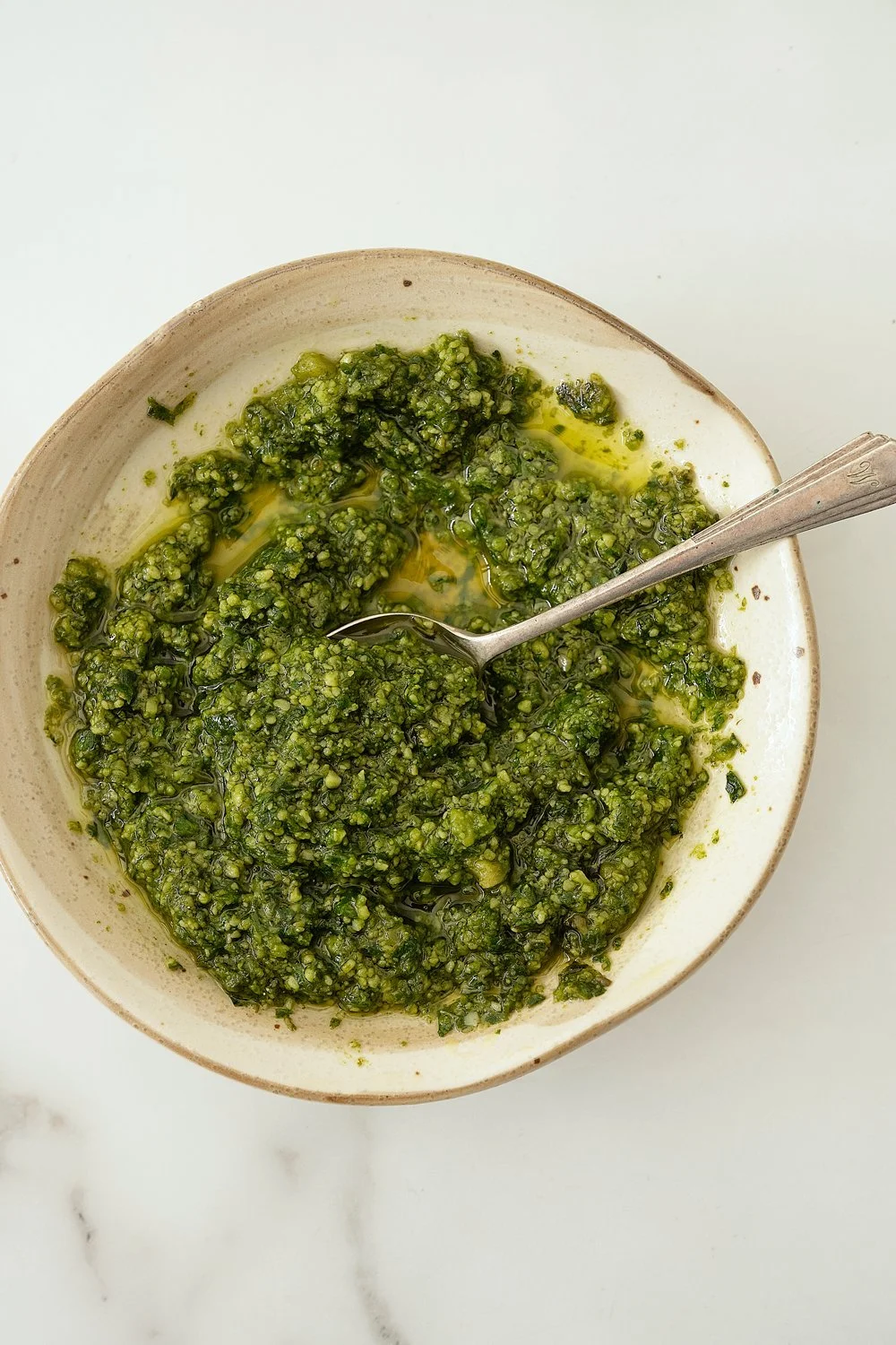 A bowl of pesto