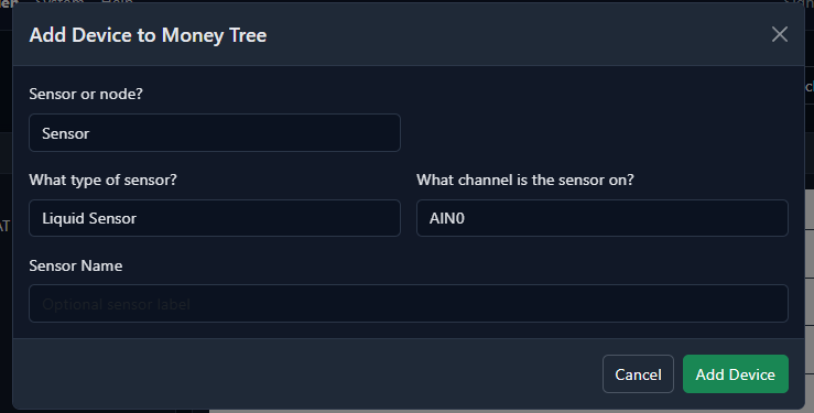 Adding the device