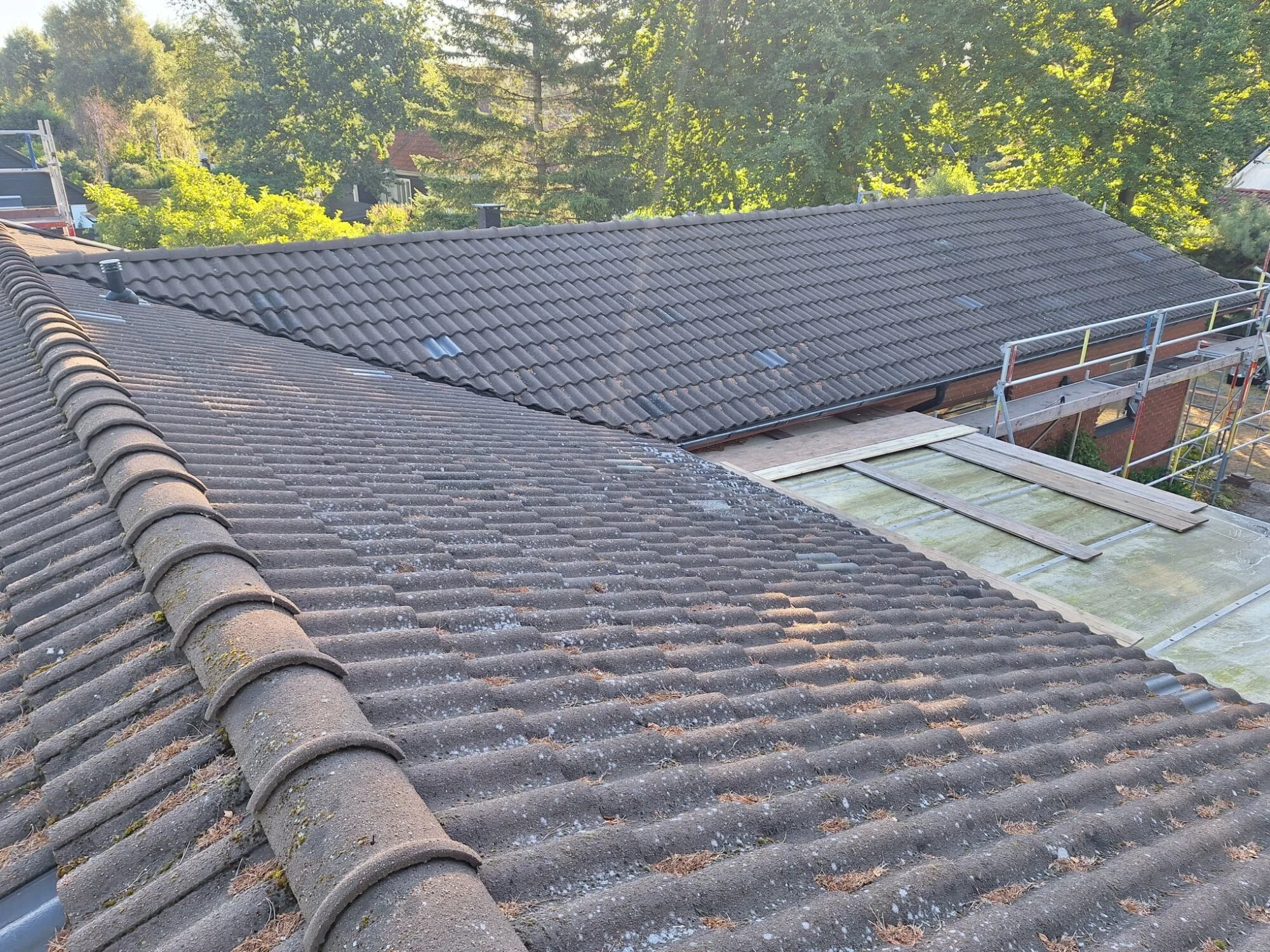 Betongtak före renovering