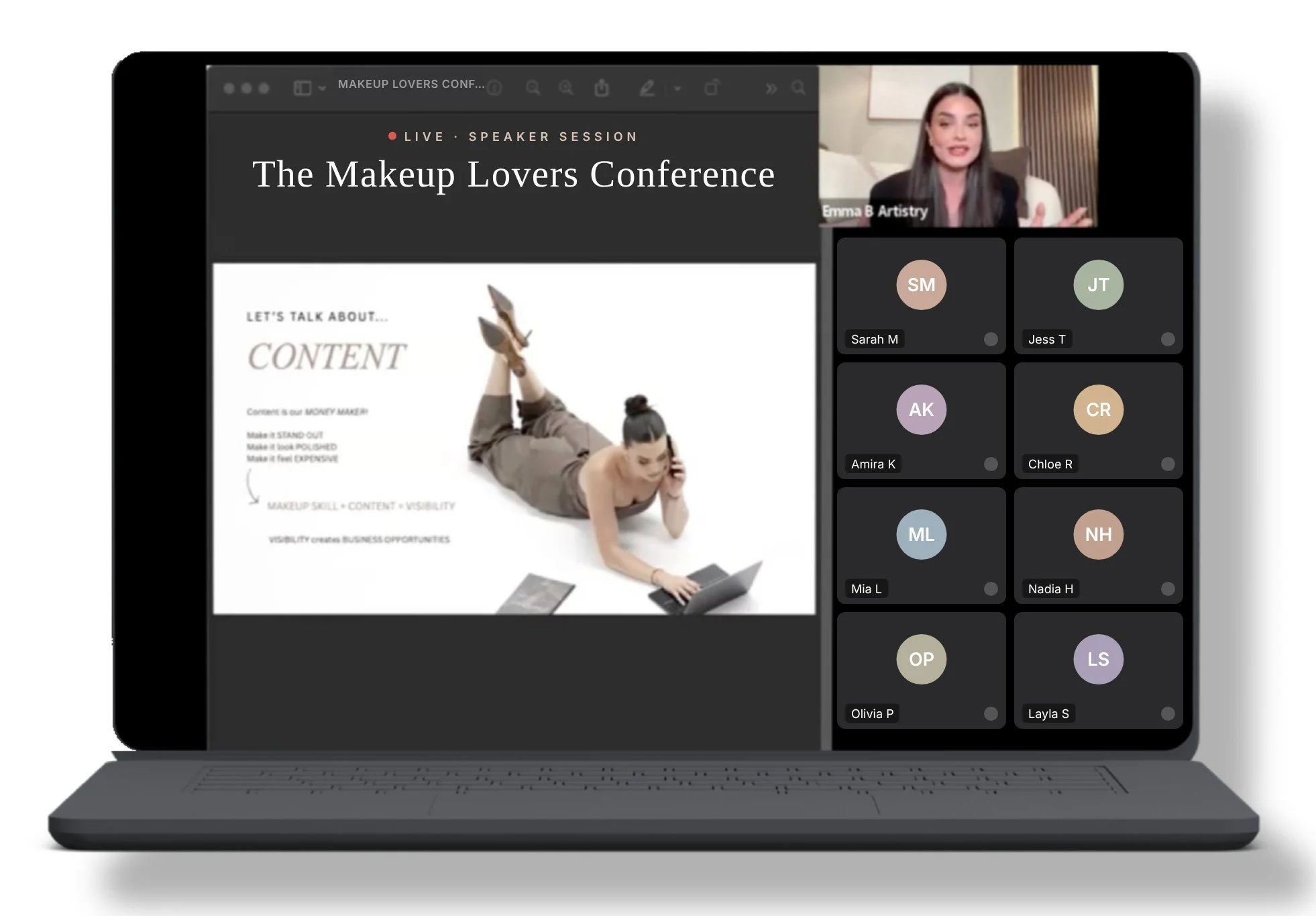 Emma speaking live at The Makeup Lovers Conference