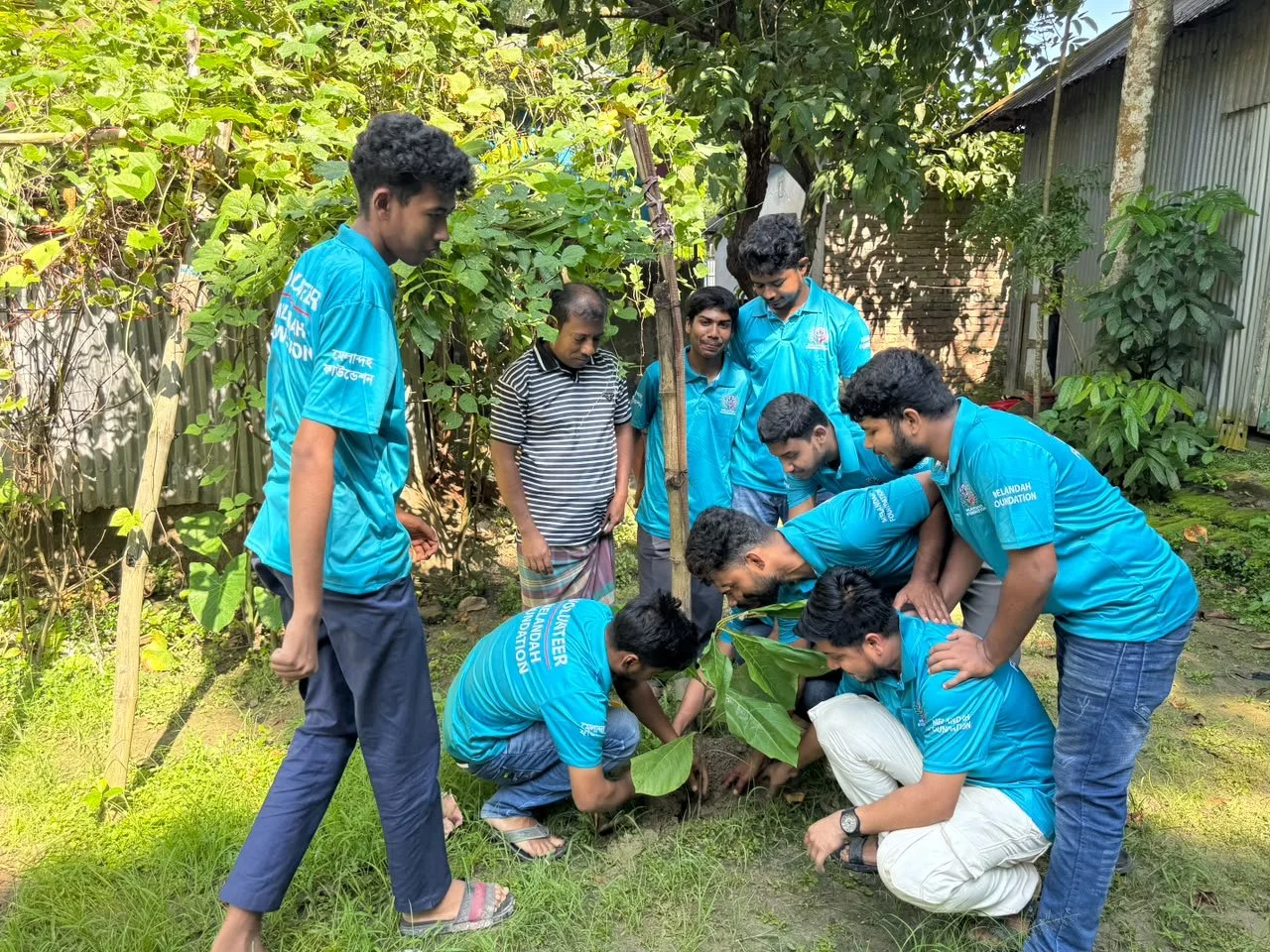 Tree planting during Melandah Foundation Family Green Asset Programme in Faridpur