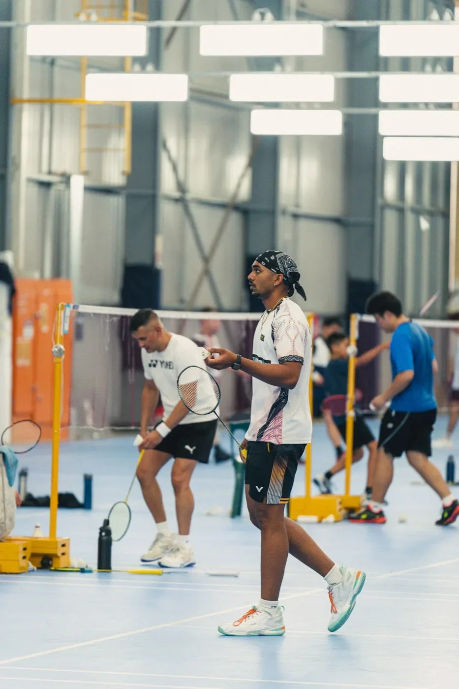 A player between games during training