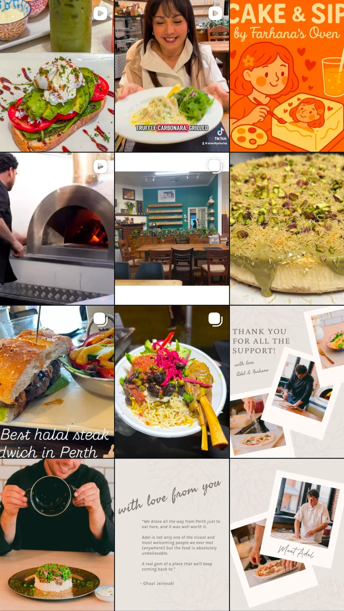 Before — At Adel's's previous in-house social content