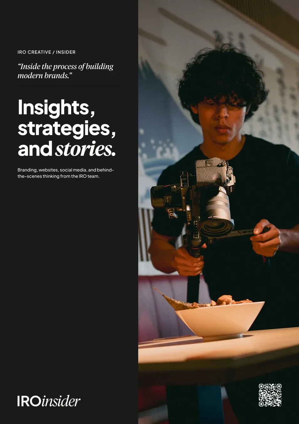 IRO Insider cover — behind the scenes of a content shoot