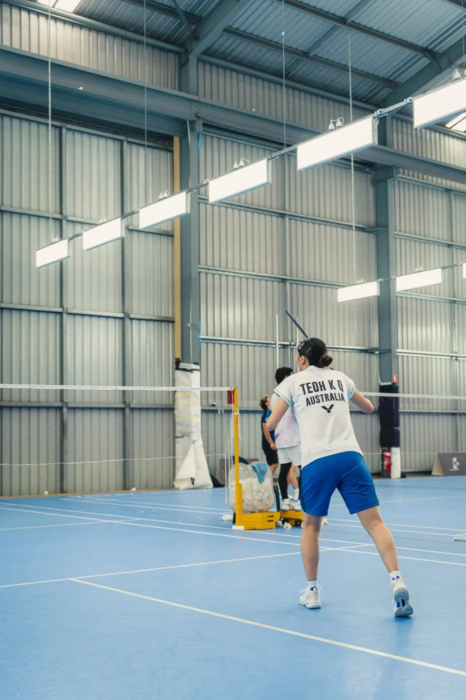 A player returning a shot during a match