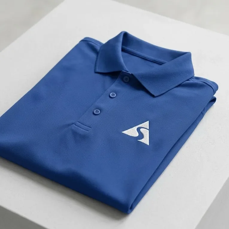 Branded polo shirt with an embroidered logo