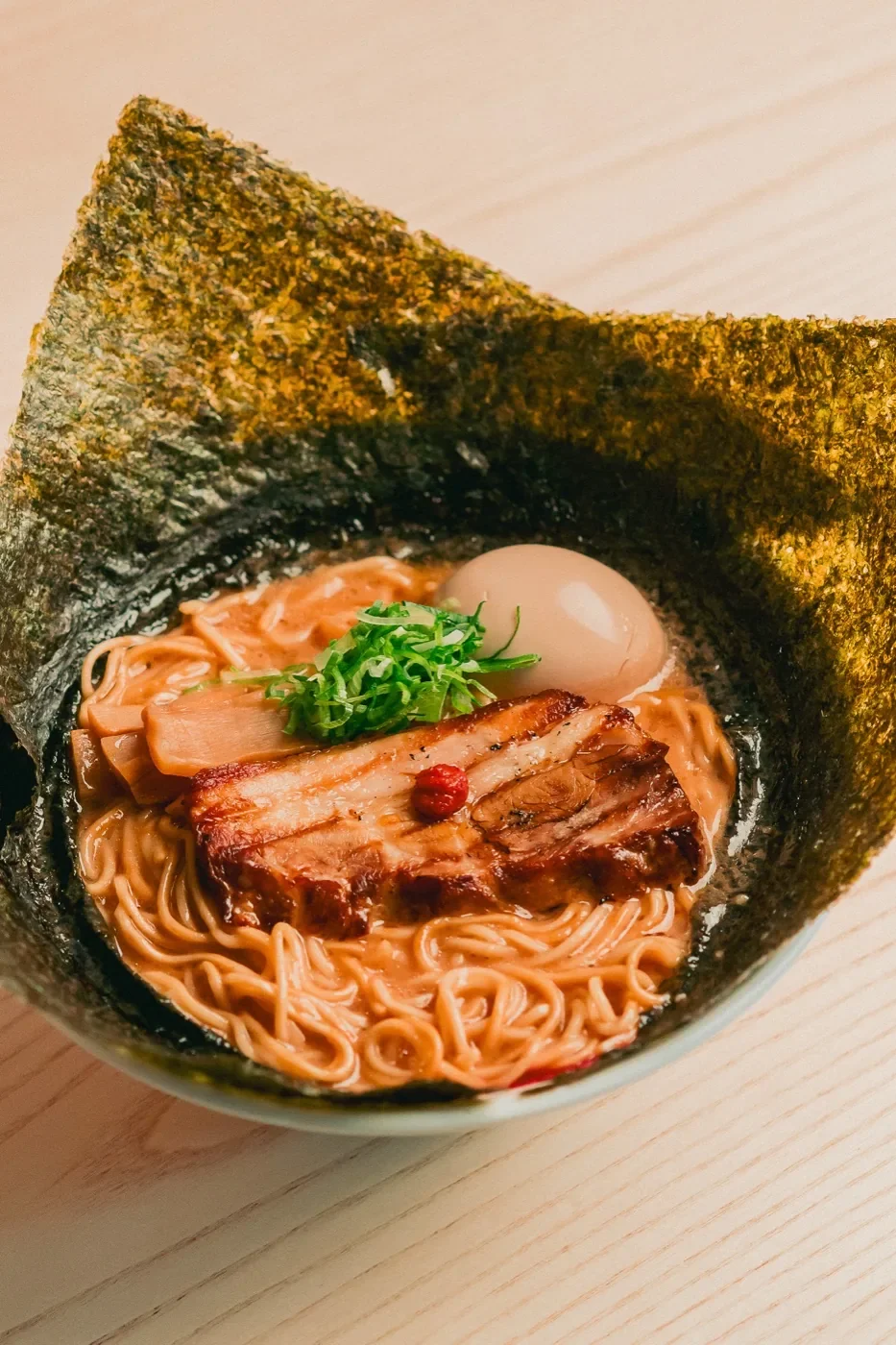 Signature tonkotsu ramen with chashu and egg