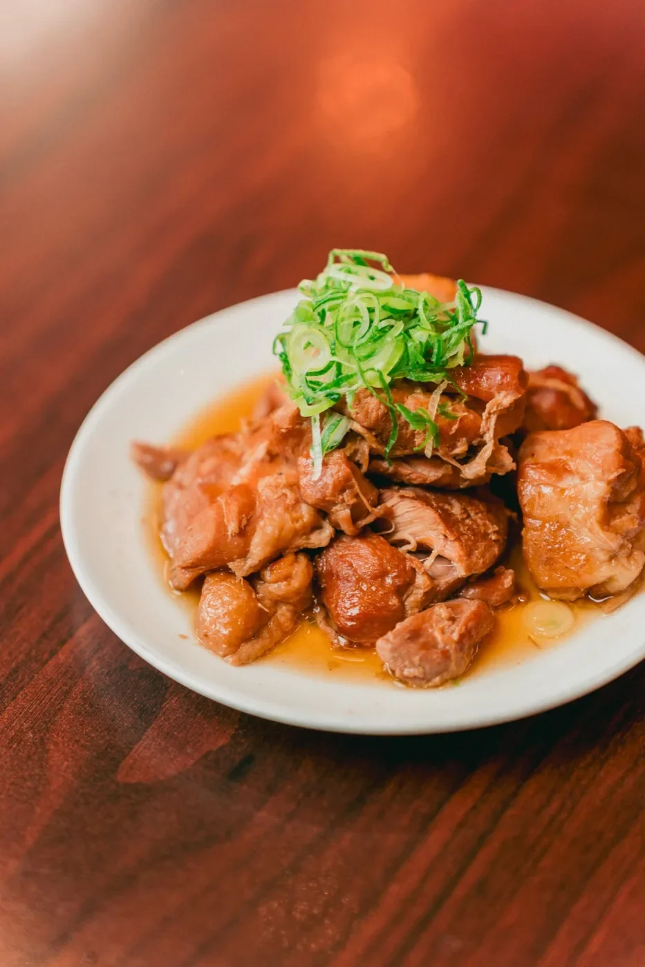 Braised pork with spring onion
