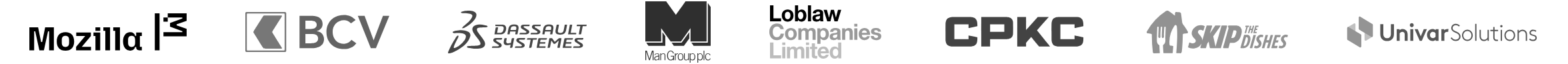 Mozilla, BCV, Dassault Systèmes, Man Group, Loblaw, CPKC, SkipTheDishes, Univar Solutions