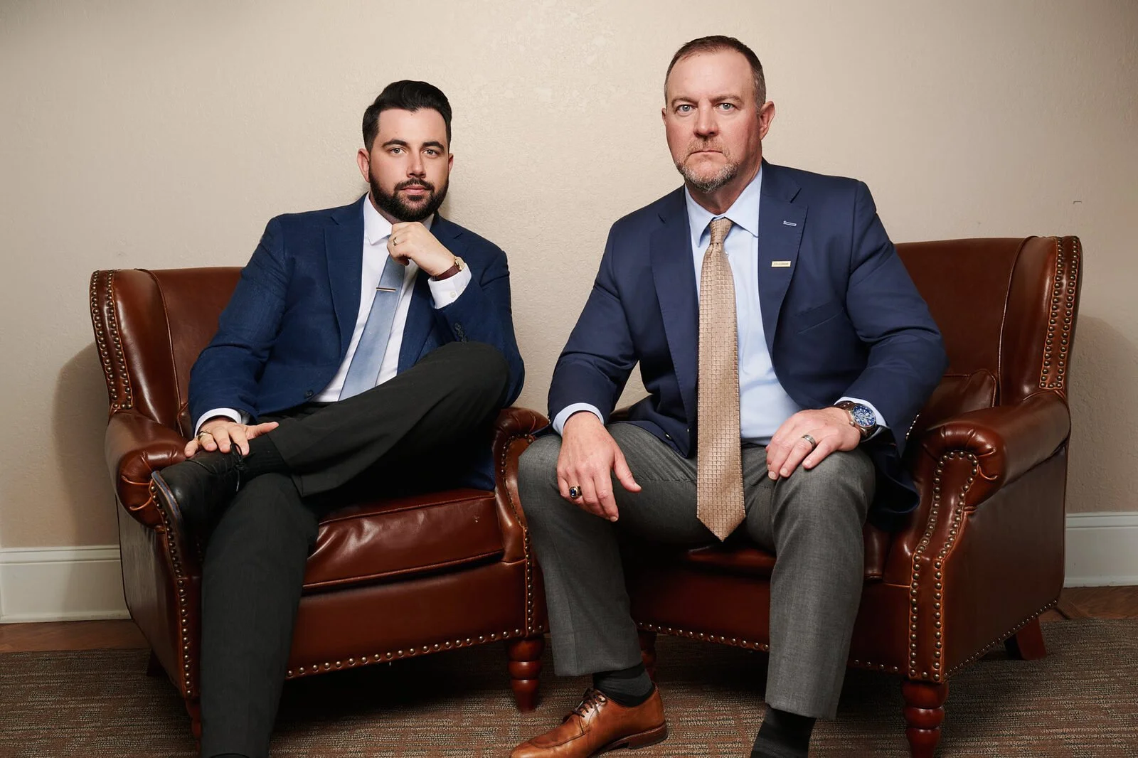 Two financial advisors photographed together by Ryan Dunbar