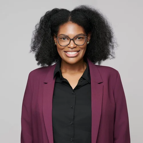 Business headshot photographed in the Austin studio