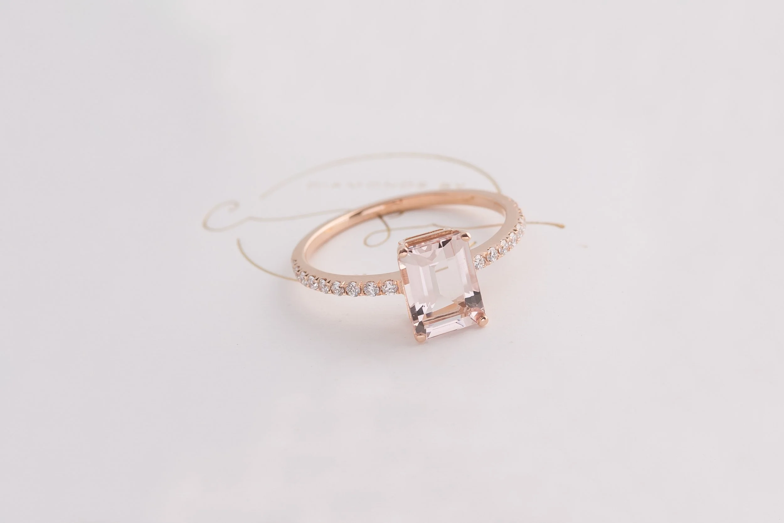 Jewellery photography of a gemstone engagement ring