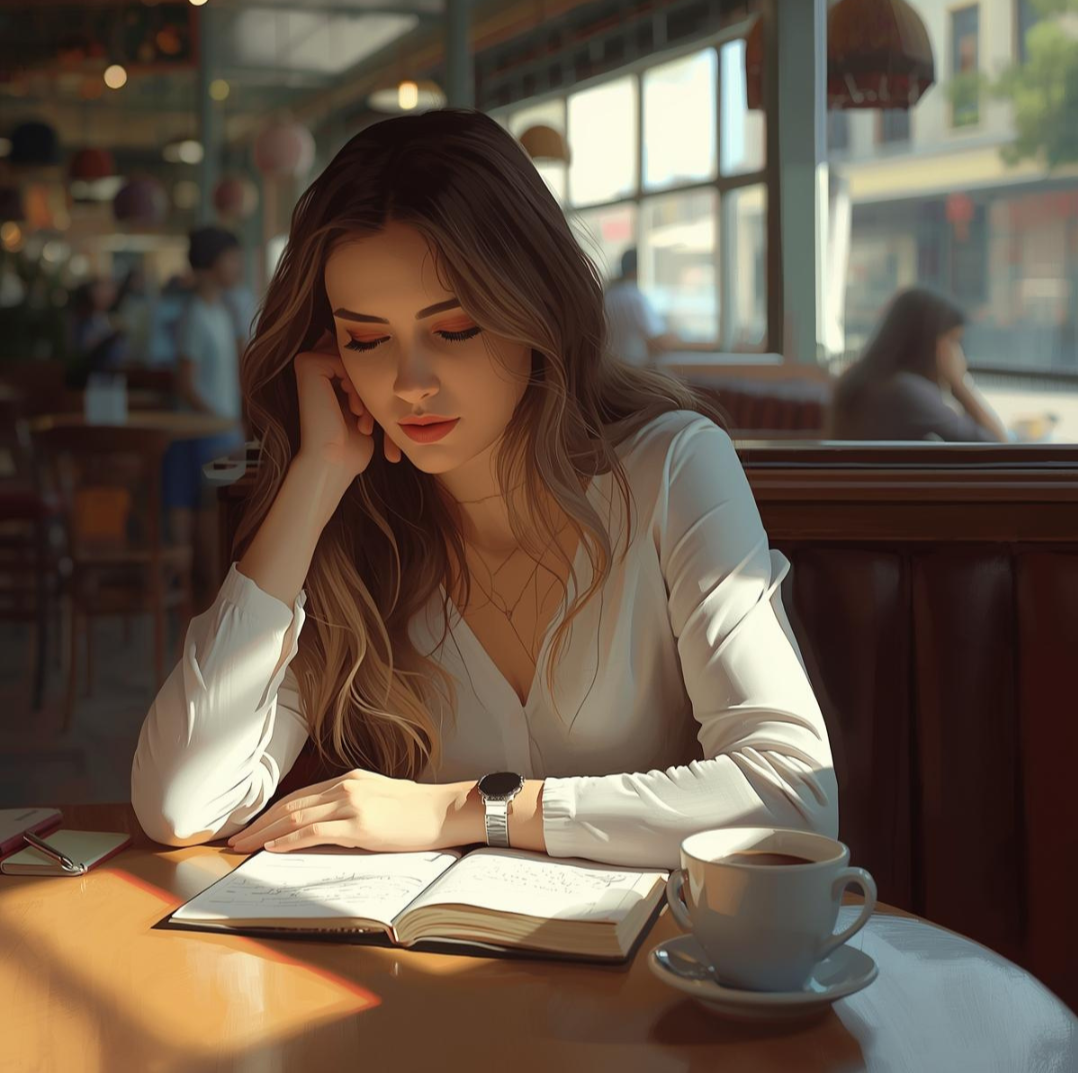 Woman journaling — self-guided learning
