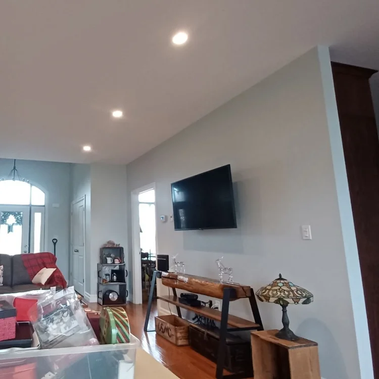 Freshly painted interior space with clean transitions between rooms.