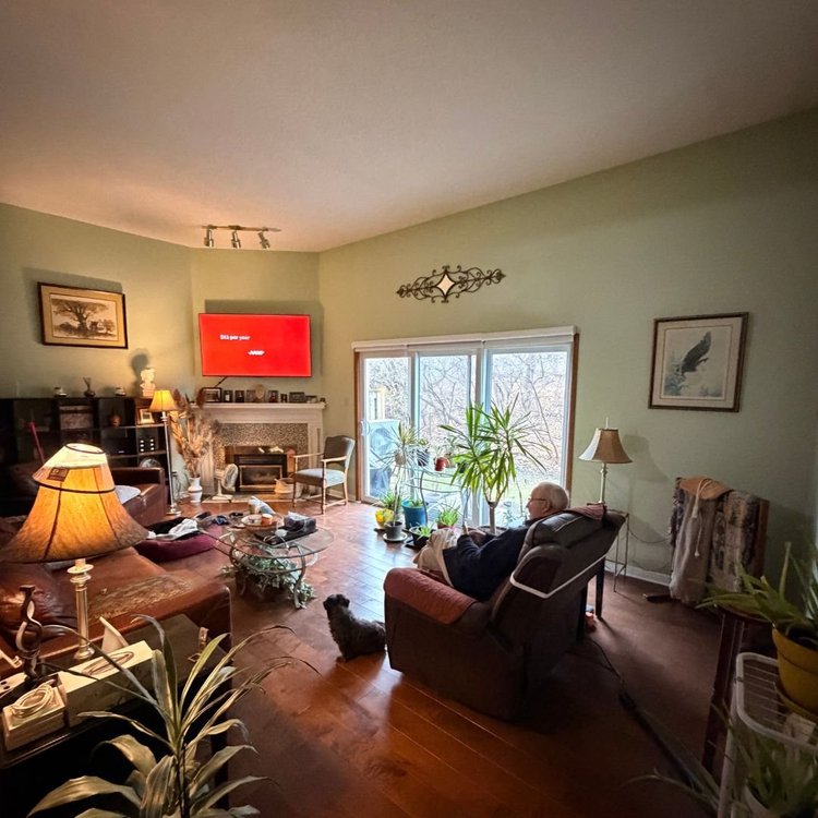 Interior repaint highlighting even coverage and smooth finishes.
