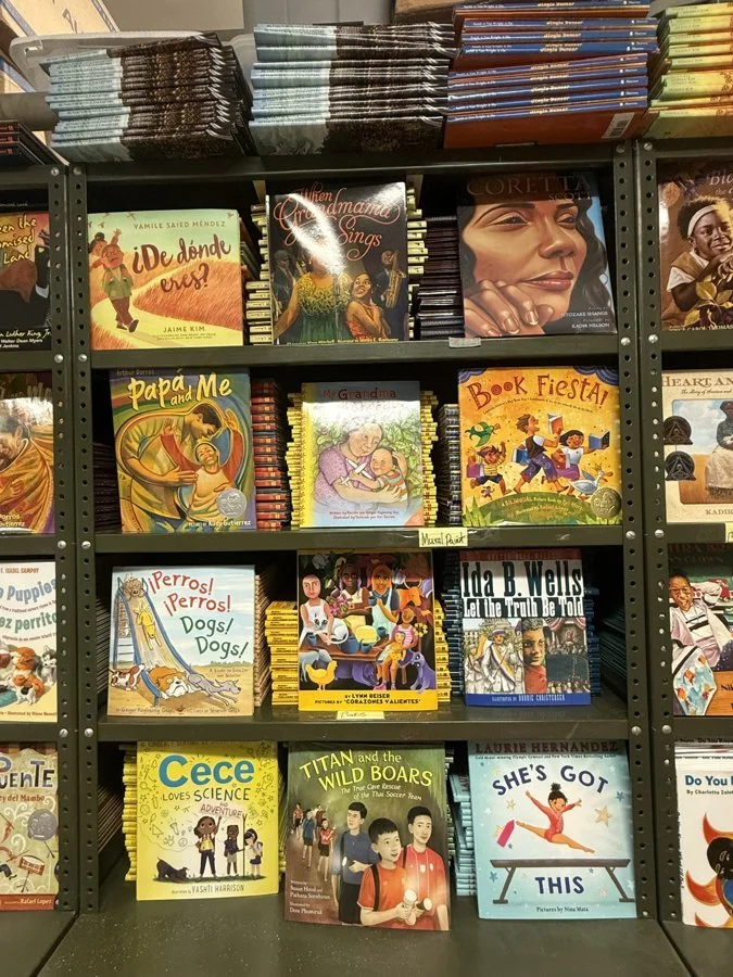 Library books organized and displayed