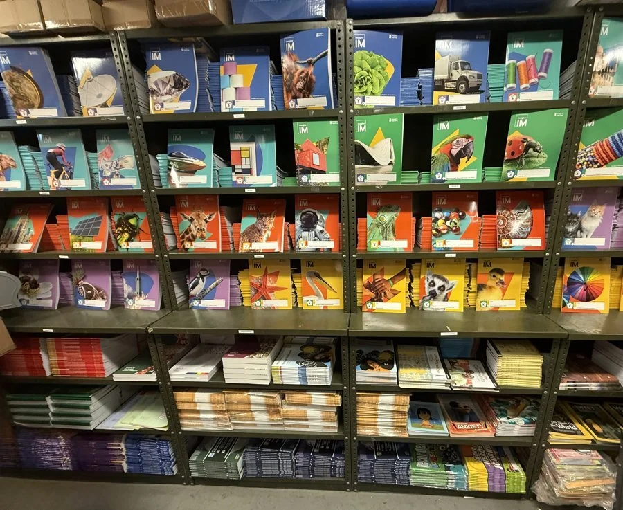 Curriculum books organized by grade