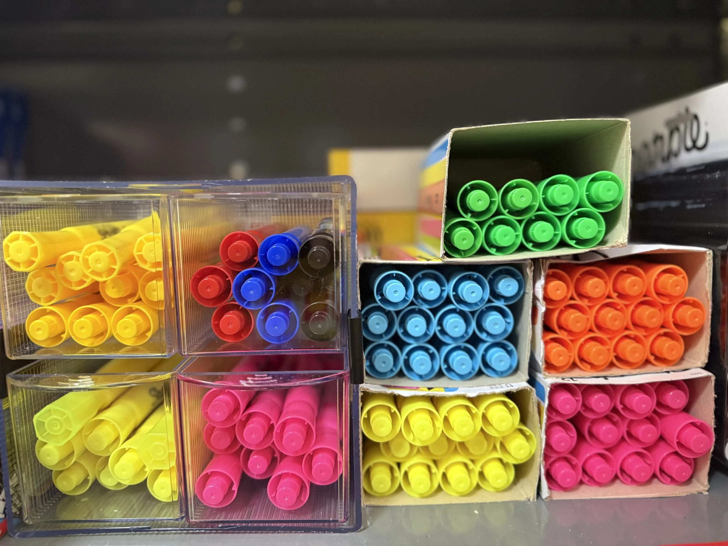 Organized colorful markers