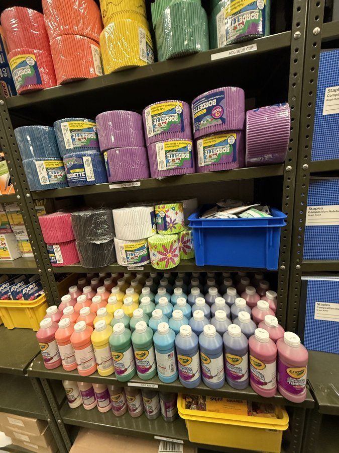 Art and paint supplies organized