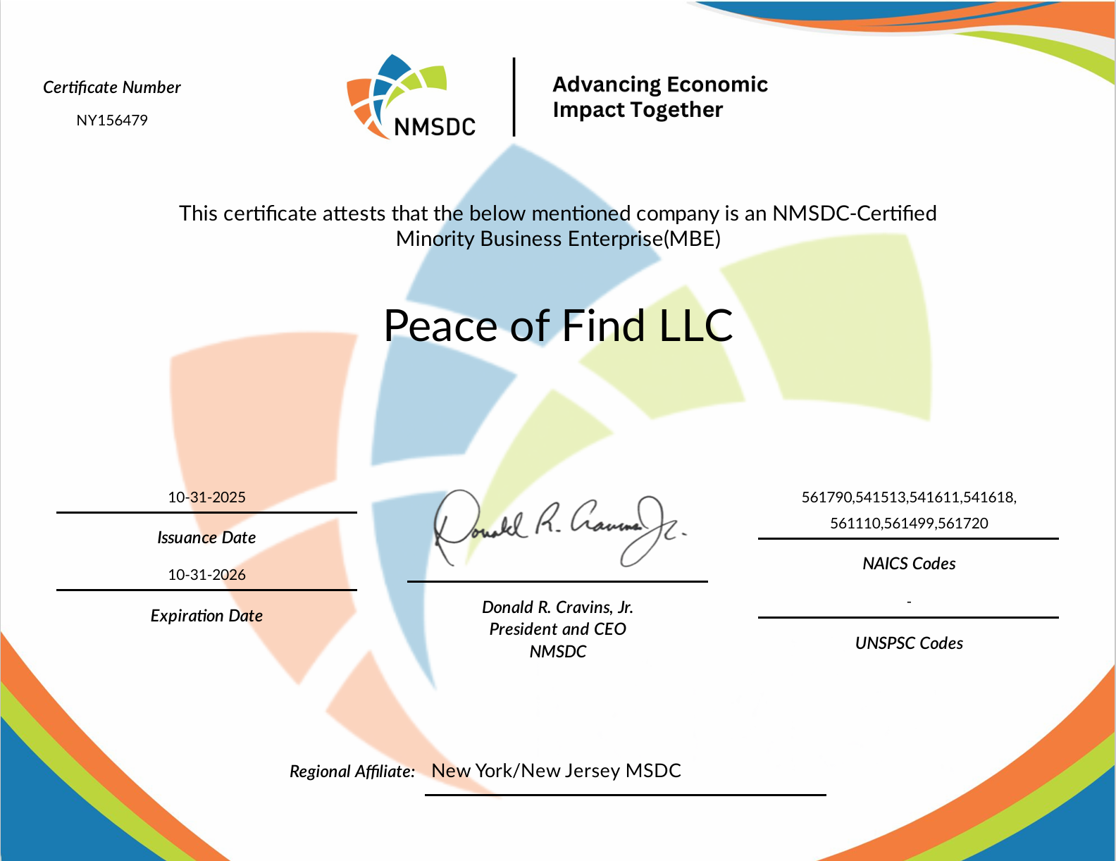 NYS M/WBE Certificate