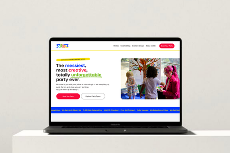The Scriblz website homepage, a mobile kids art party business in Newcastle