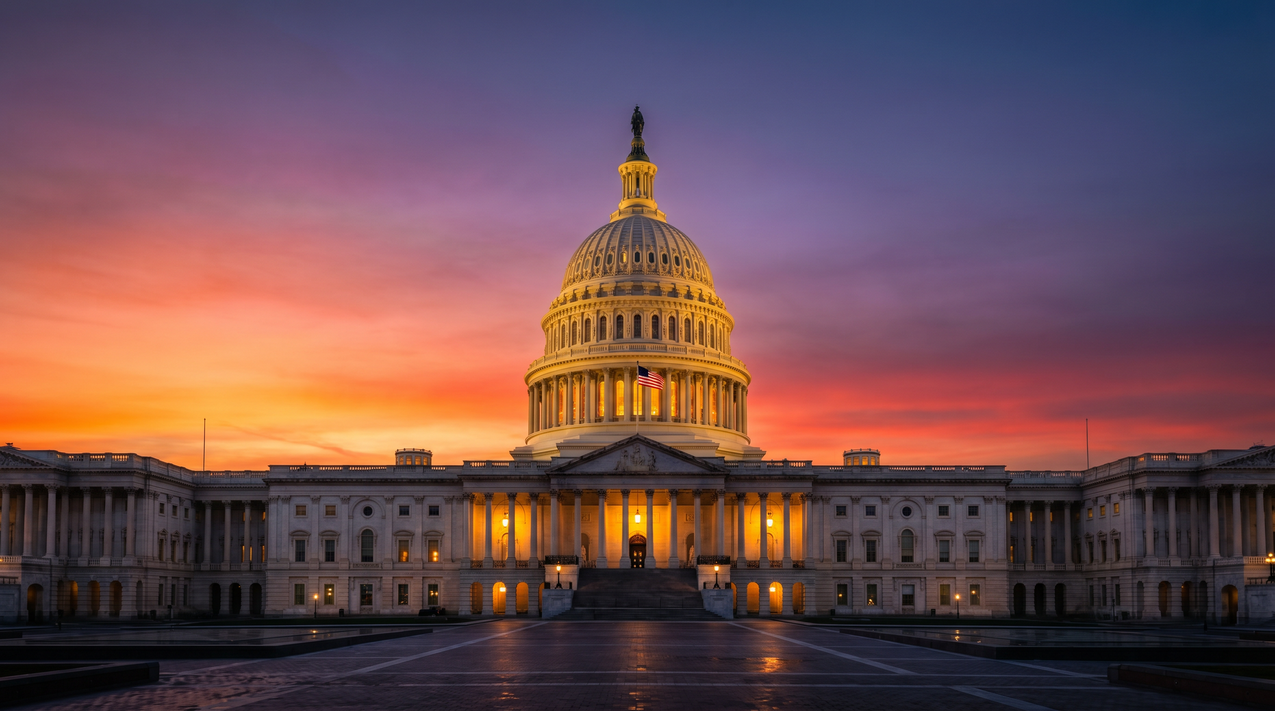 US Capitol building at dusk, Washington DC