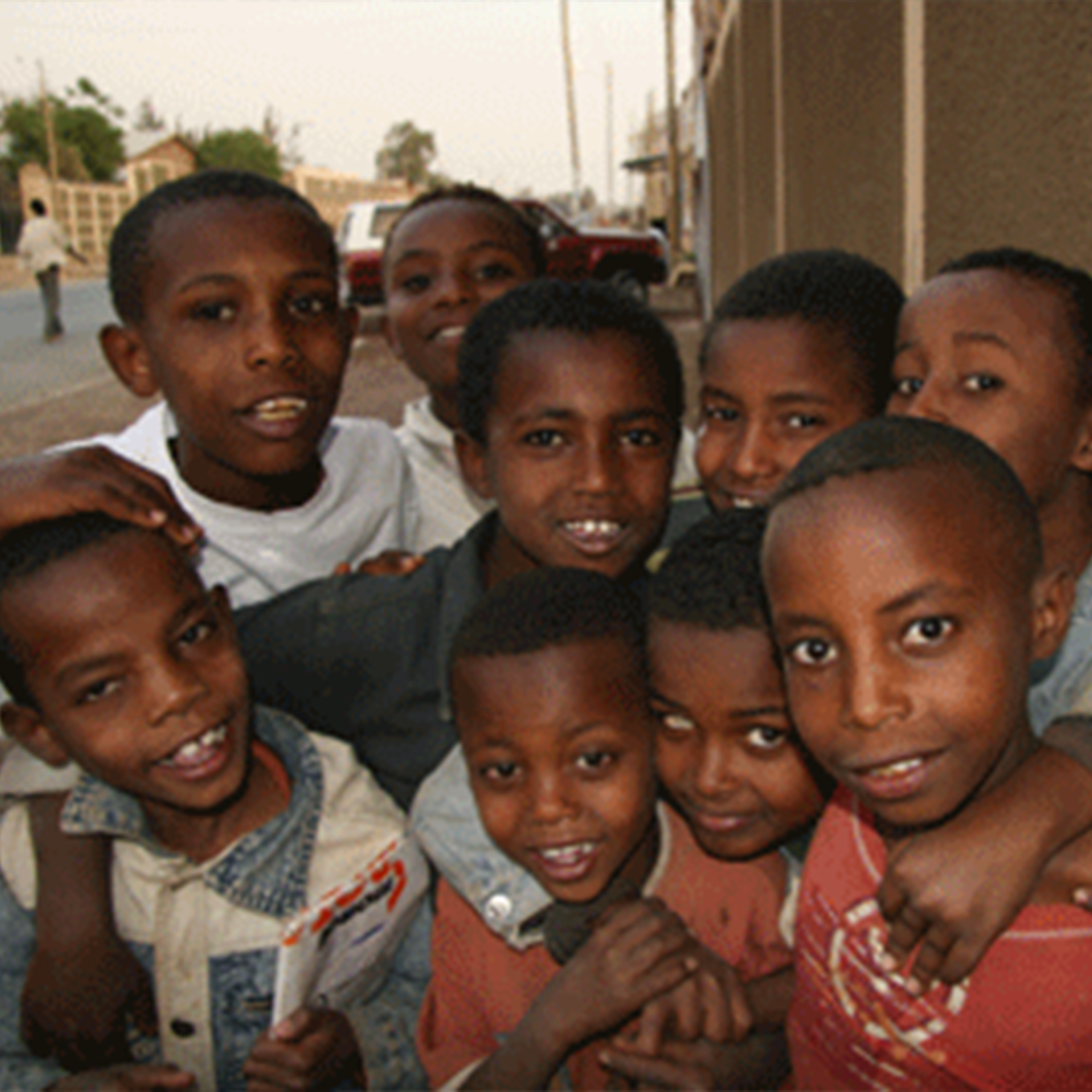 Smiling children at a community programme