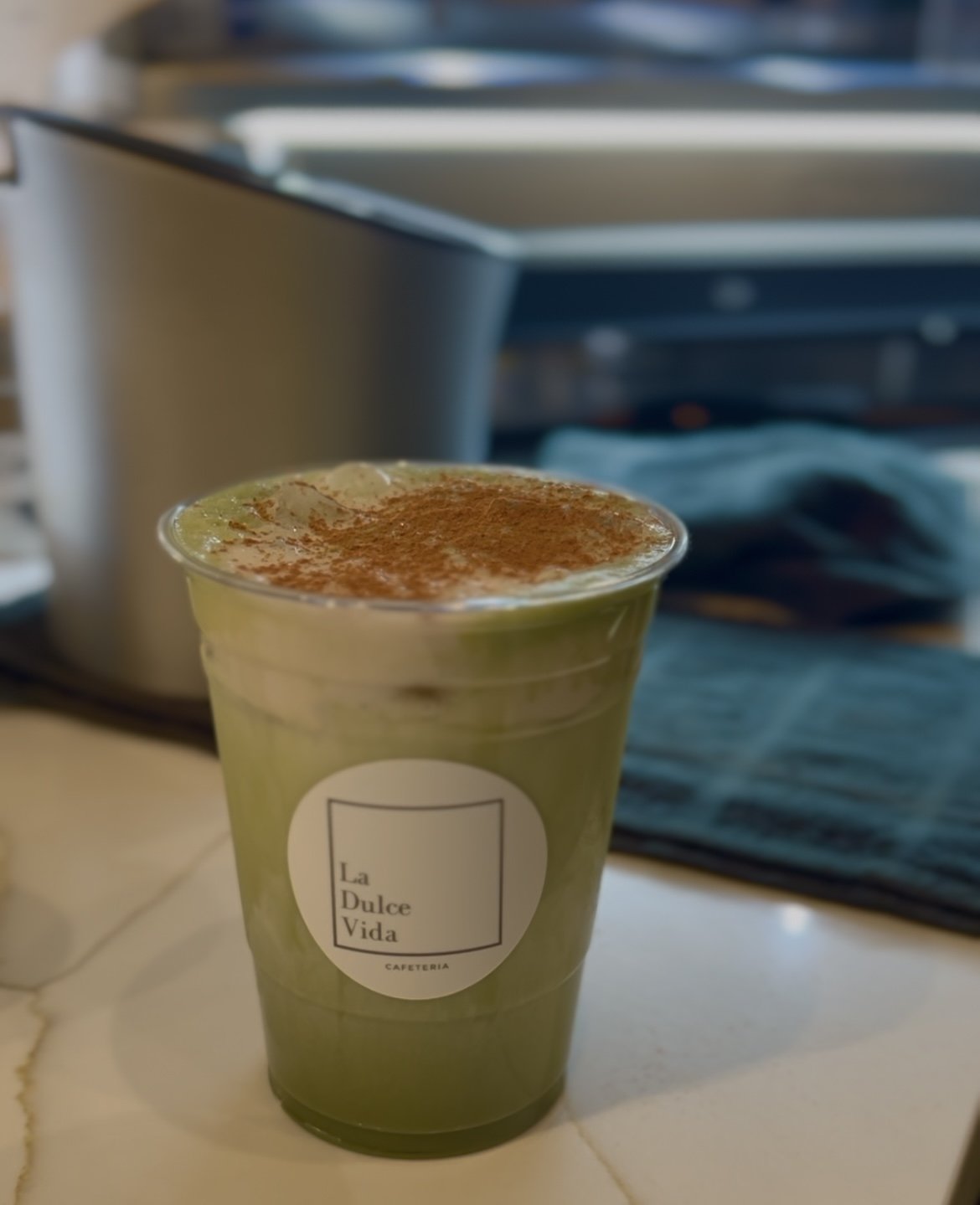 Cinnamon Bun Matcha Latte