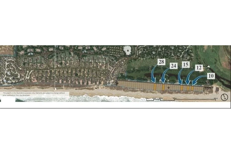 Lot 274, Tres Aguas: overhead plan of the oceanfront lots at Tres Aguas