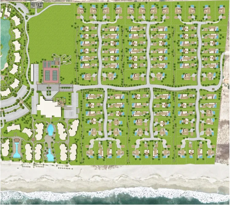 Master plan of the Vivo Resorts villa community, location of Lot V90