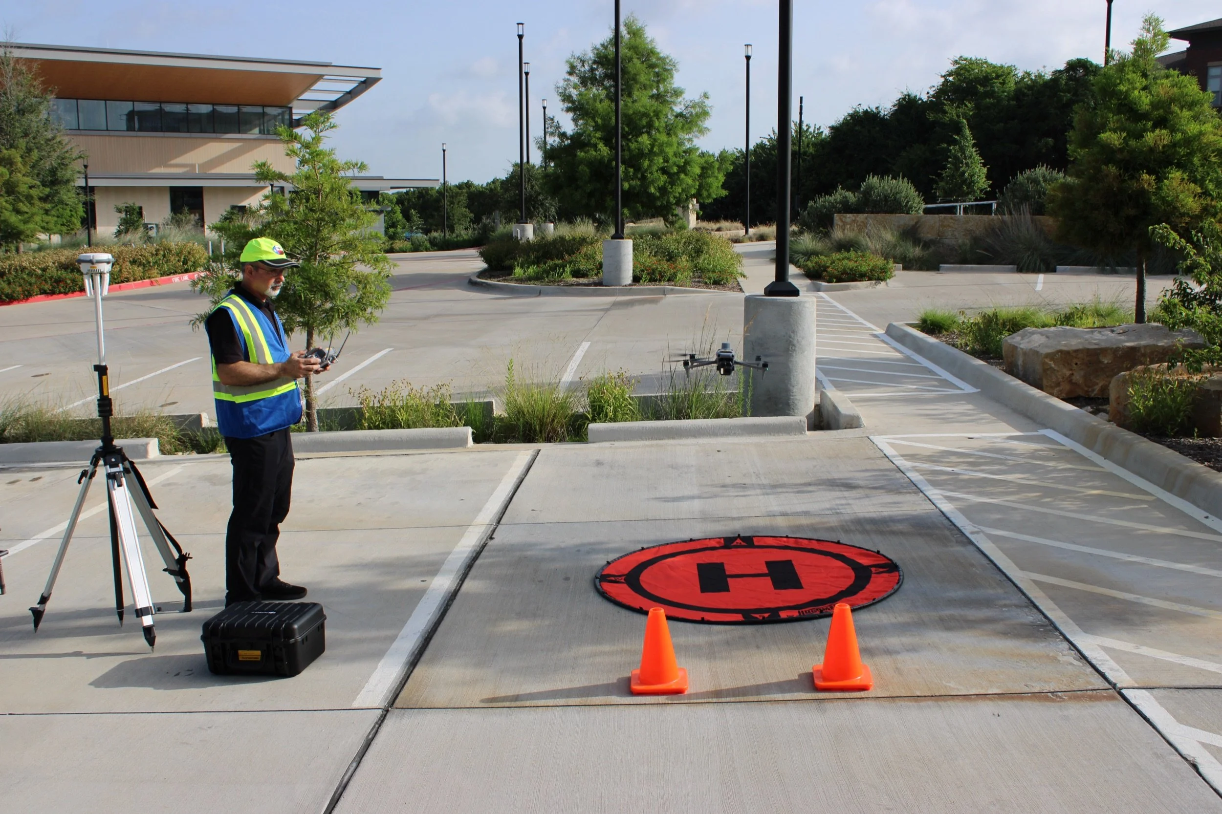 Don Jones piloting a DCAS drone during an aerial survey