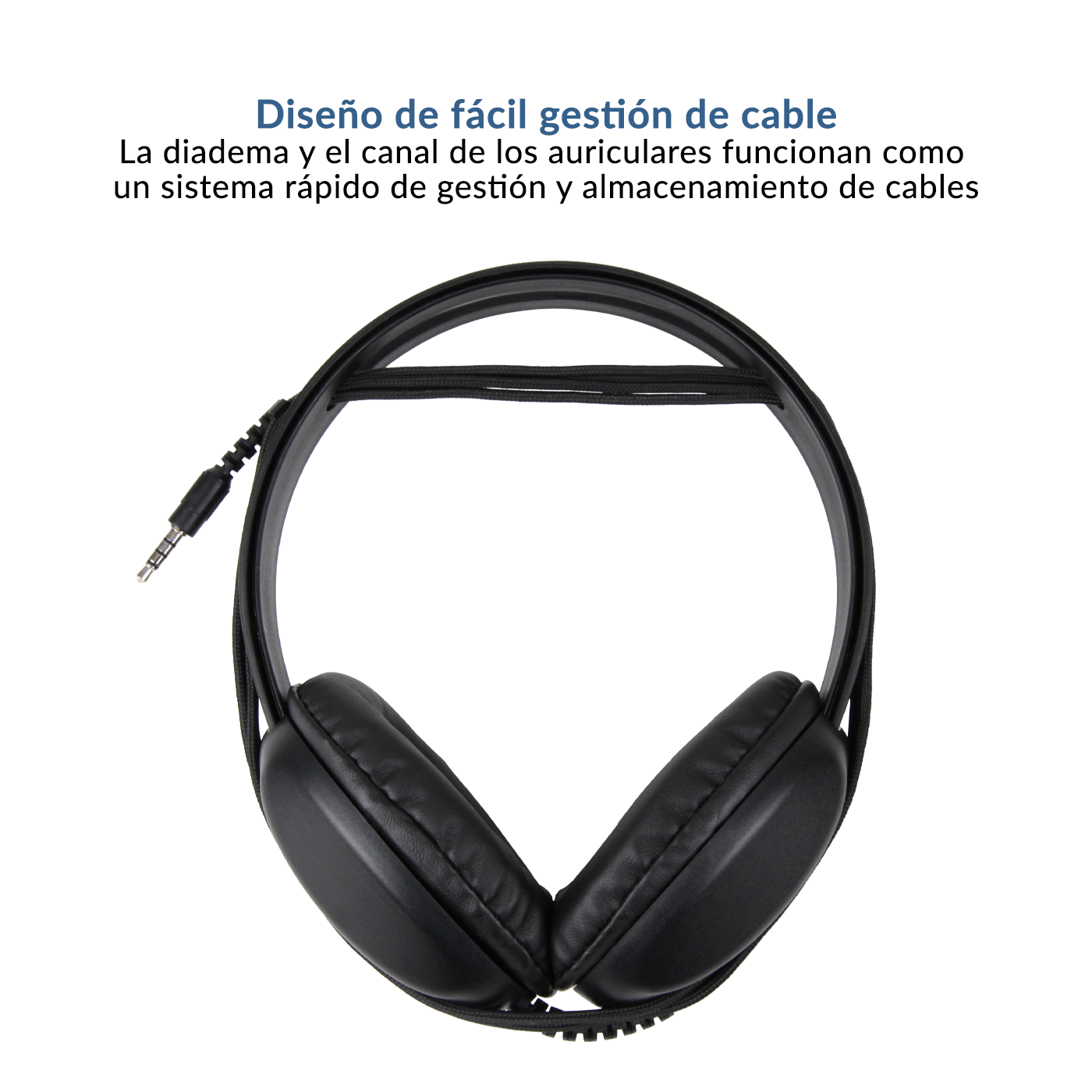Cable wrap headphone headband for easy storage