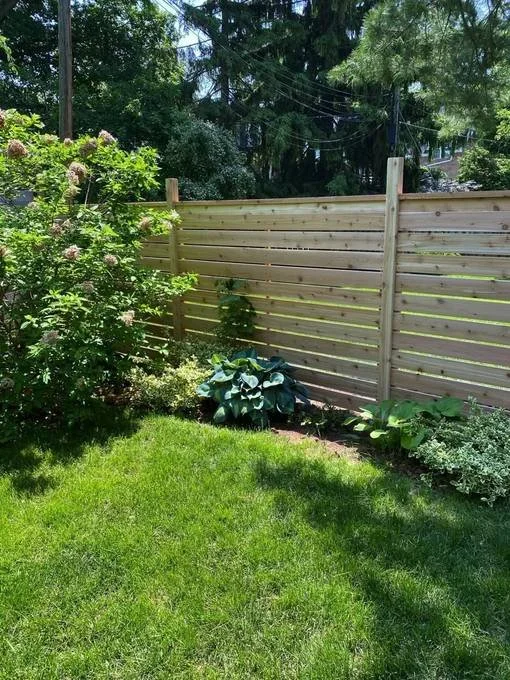Completed horizontal privacy fence project in Toronto