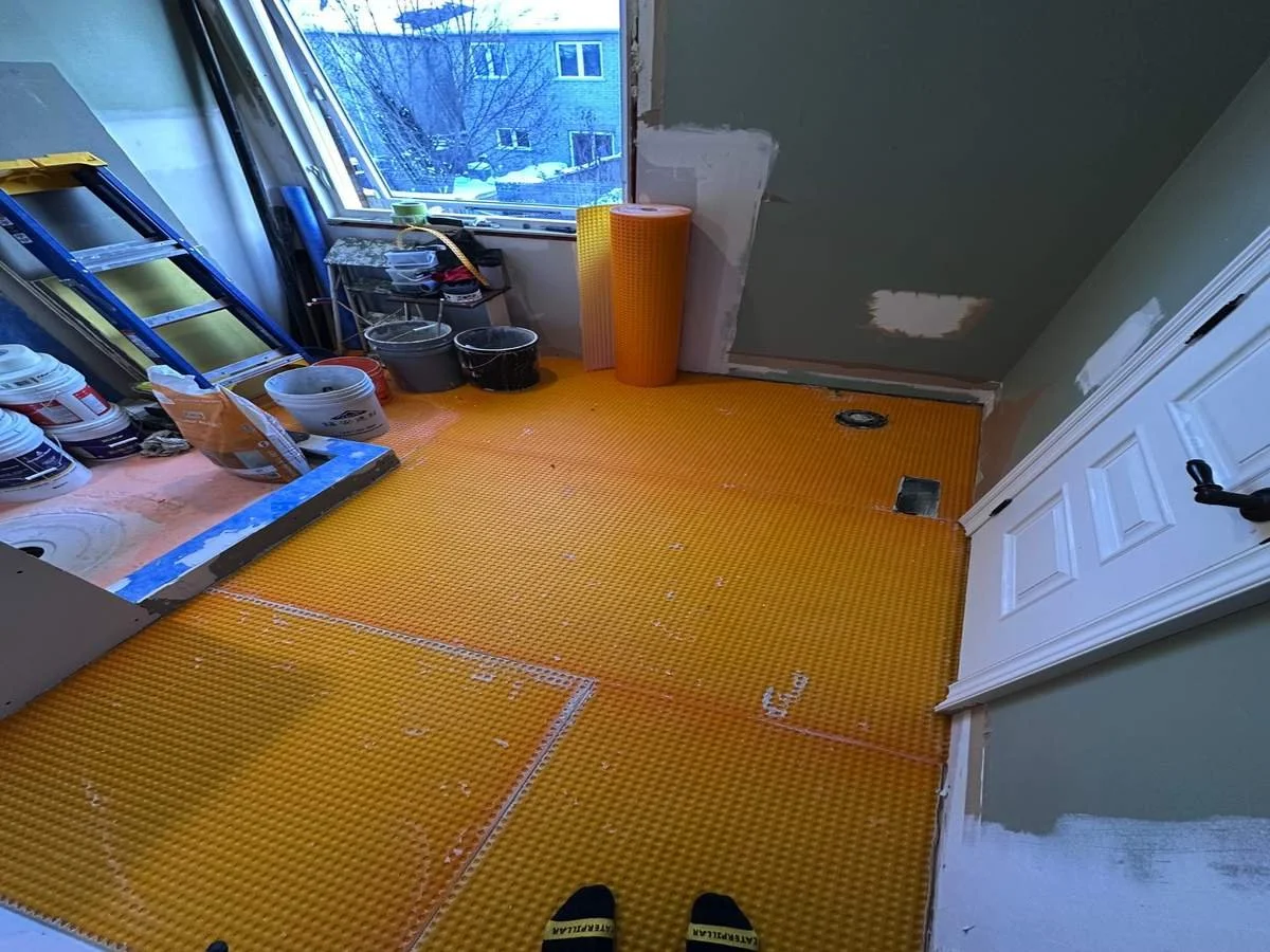 Bathroom waterproofing membrane installation