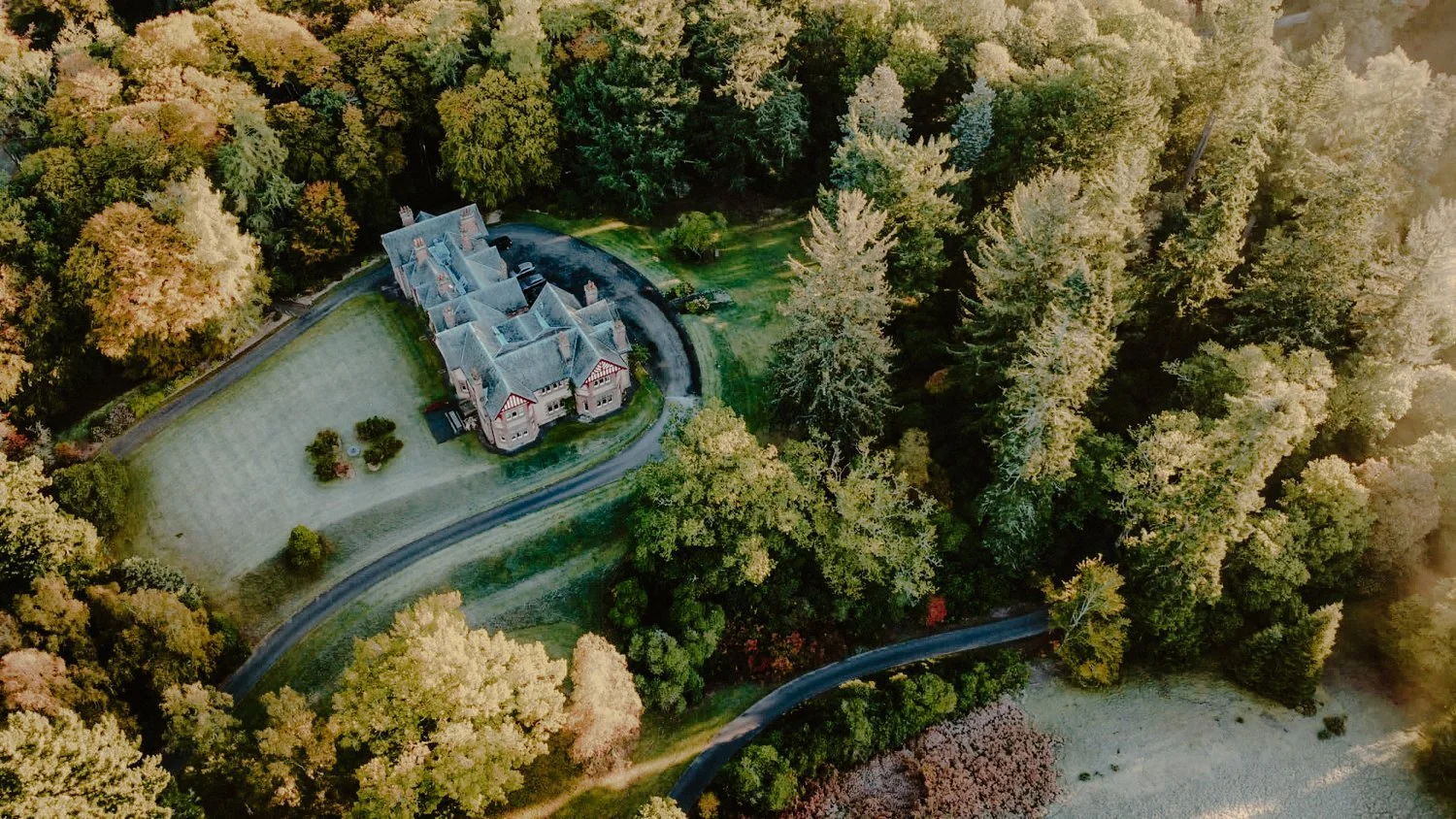 Dungarthill House from above in autumn