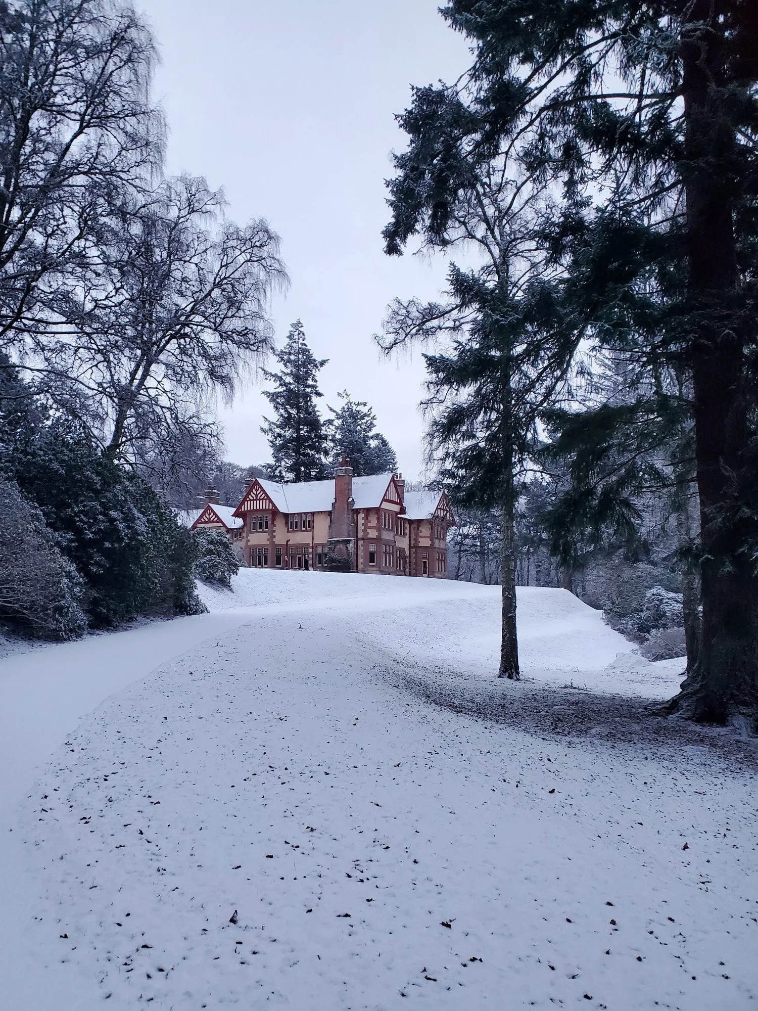Dungarthill House in the winter snow