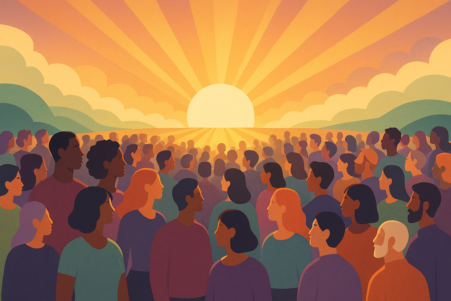Symbolic illustration of people united